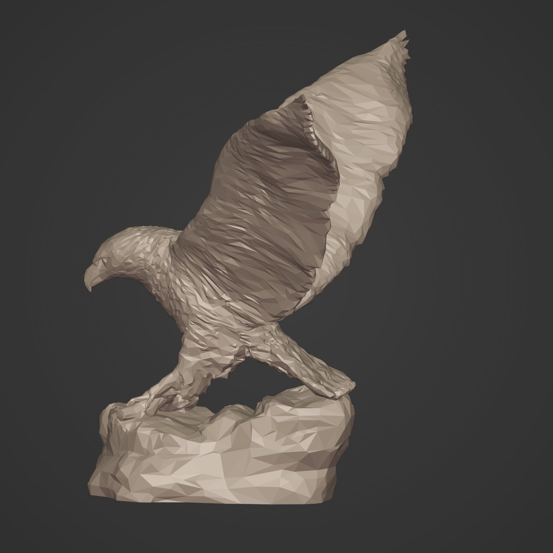 Polygonal Eagle Figurine  3D print model_4