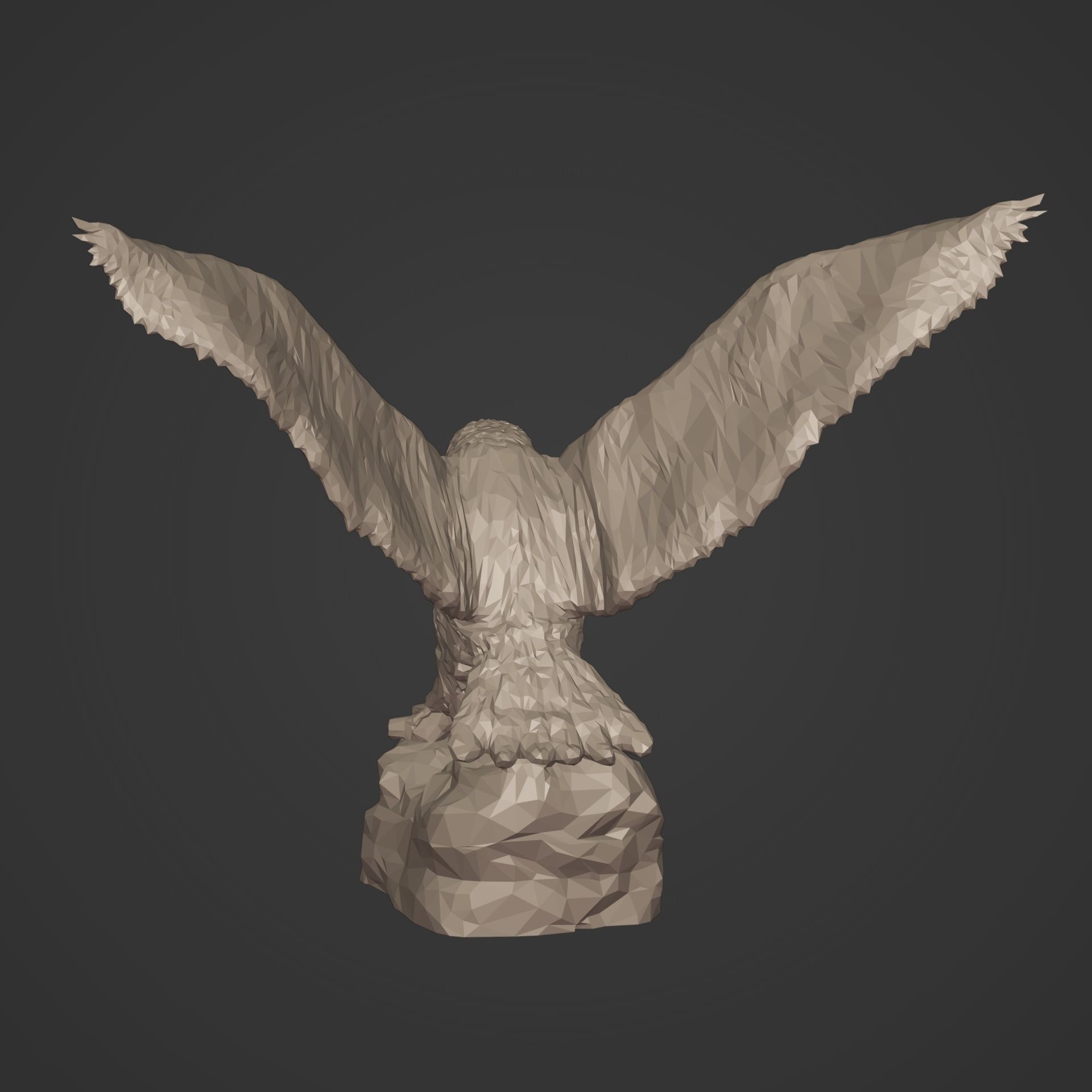 Polygonal Eagle Figurine  3D print model_8