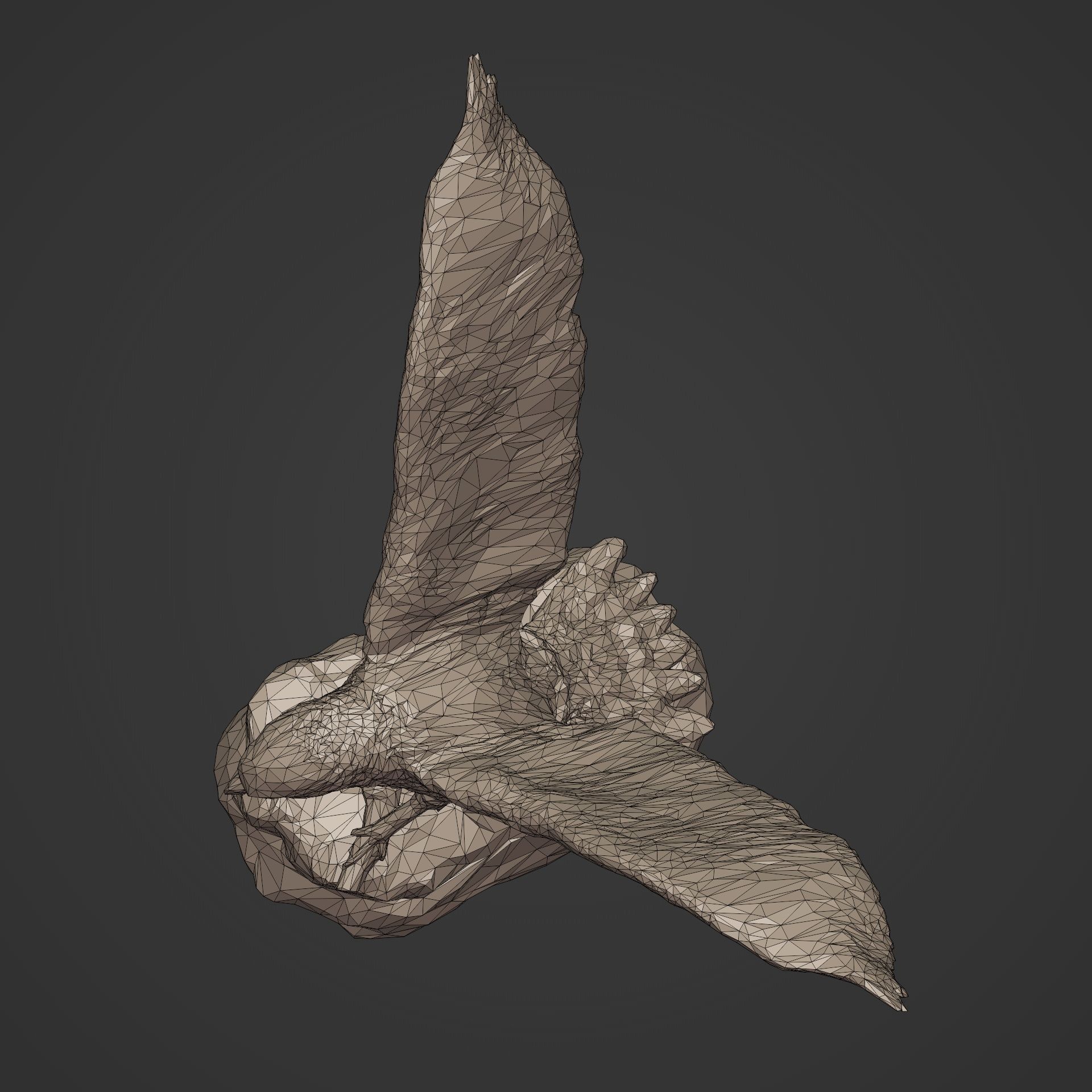 Polygonal Eagle Figurine  3D print model_13