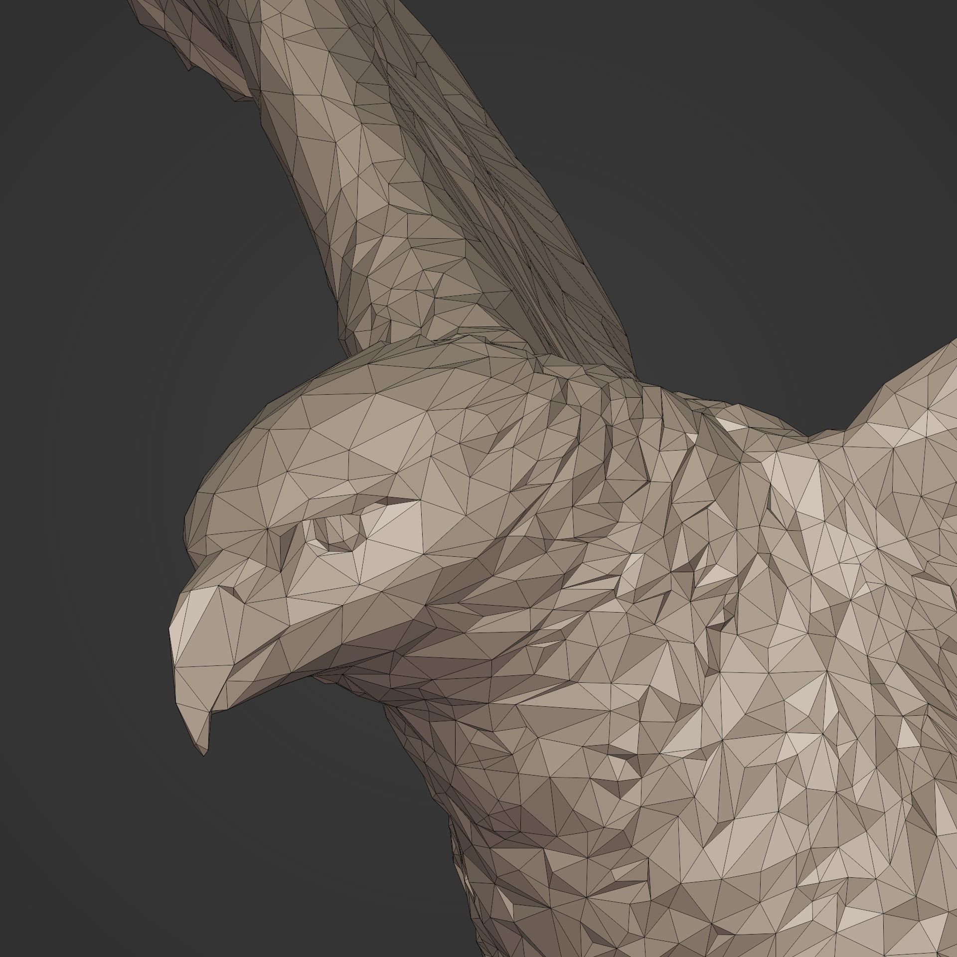 Polygonal Eagle Figurine  3D print model_7