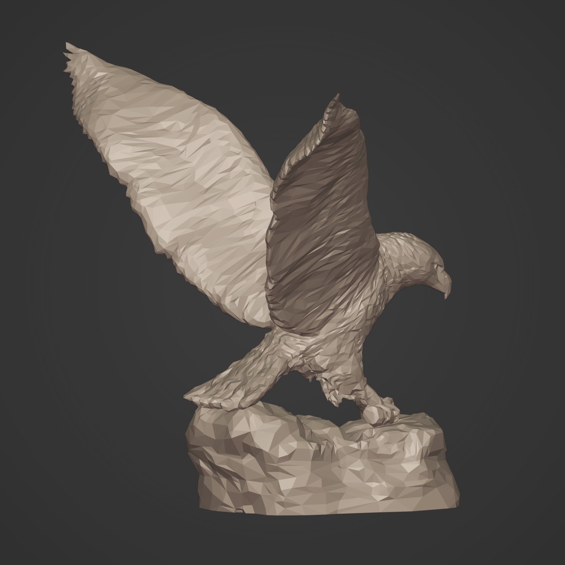 Polygonal Eagle Figurine  3D print model_10