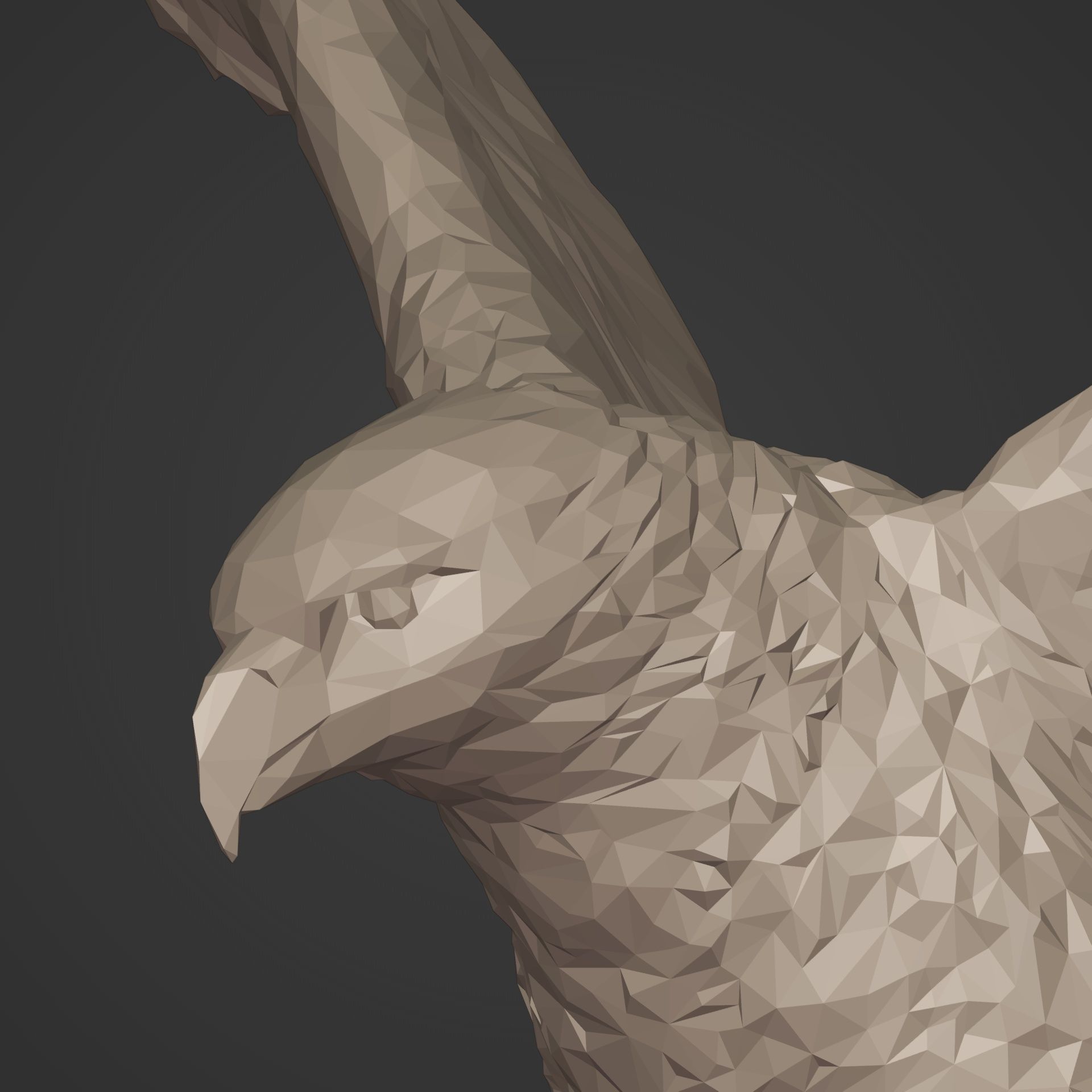 Polygonal Eagle Figurine  3D print model_6