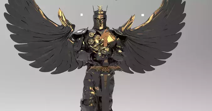 Black dragon Knight sculpture 