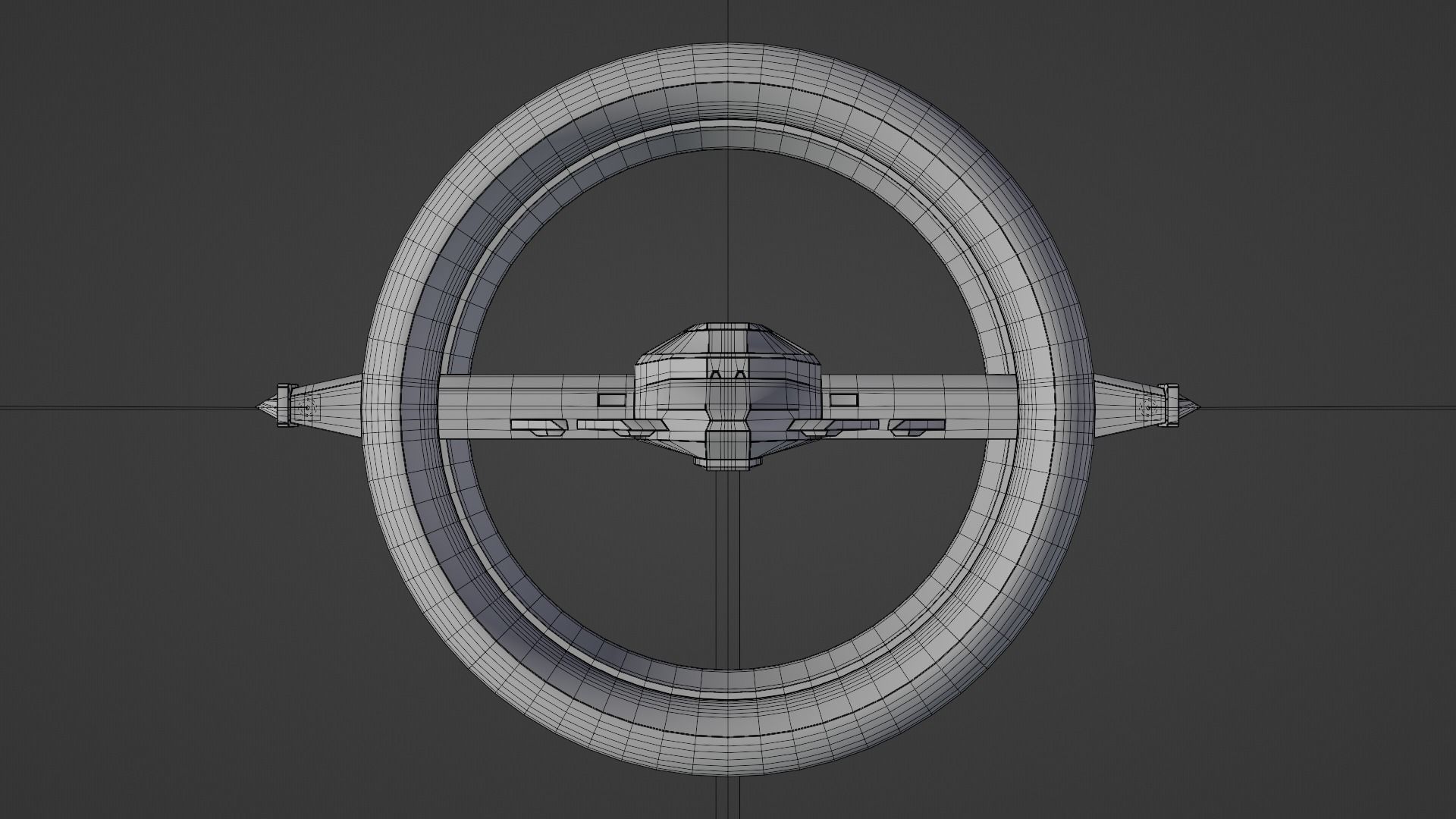 Futuristic Hyperdrive Spaceship Low-poly 3D model_9
