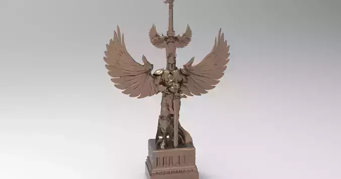 Dragon Knight sculpture winged