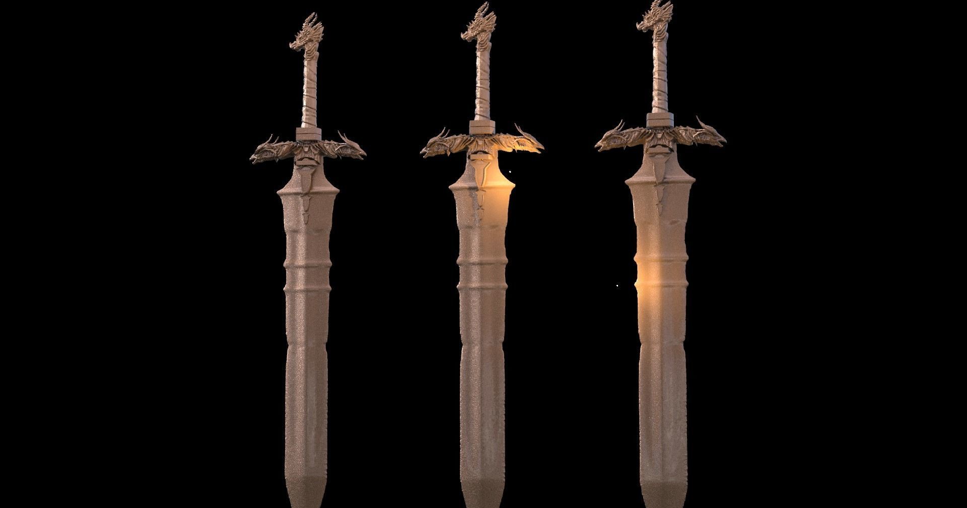 Black Dragon Great sword  3D model_1