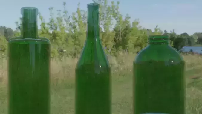 Realistic Bottles and Candle