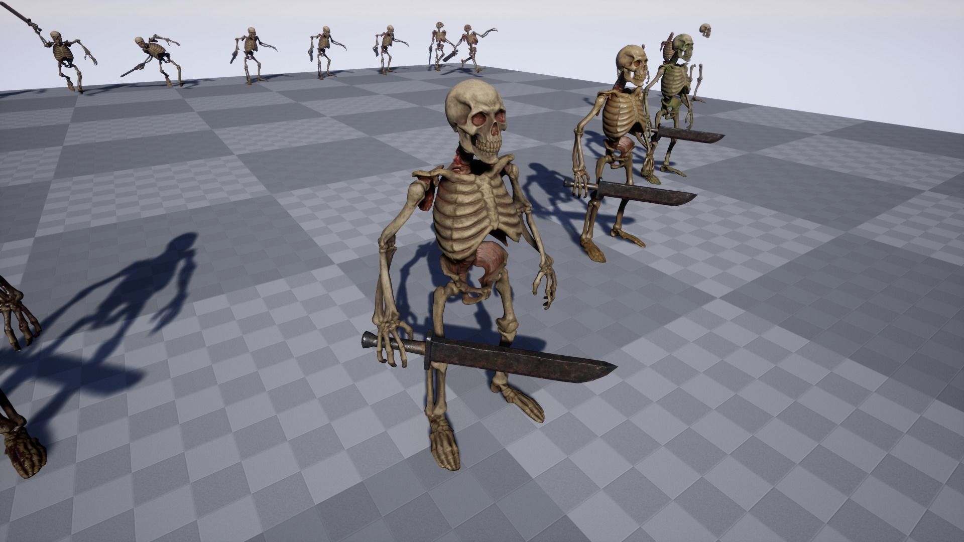 Humanoid Skeletons Undead Warriors - Game Ready - Collection _12