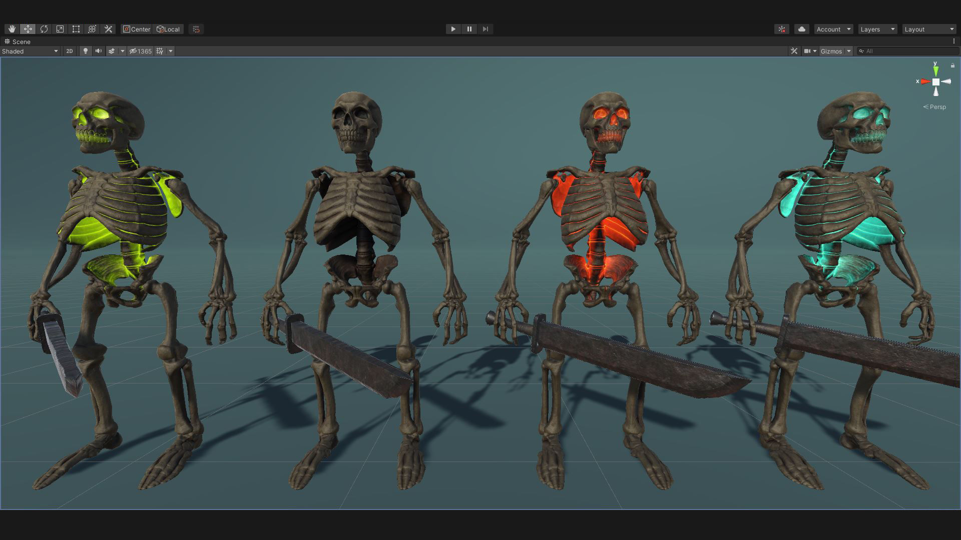 Humanoid Skeletons Undead Warriors - Game Ready - Collection _25