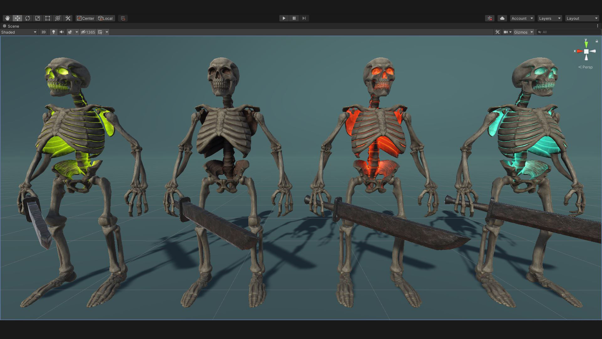 Humanoid Skeletons Undead Warriors - Game Ready - Collection _28