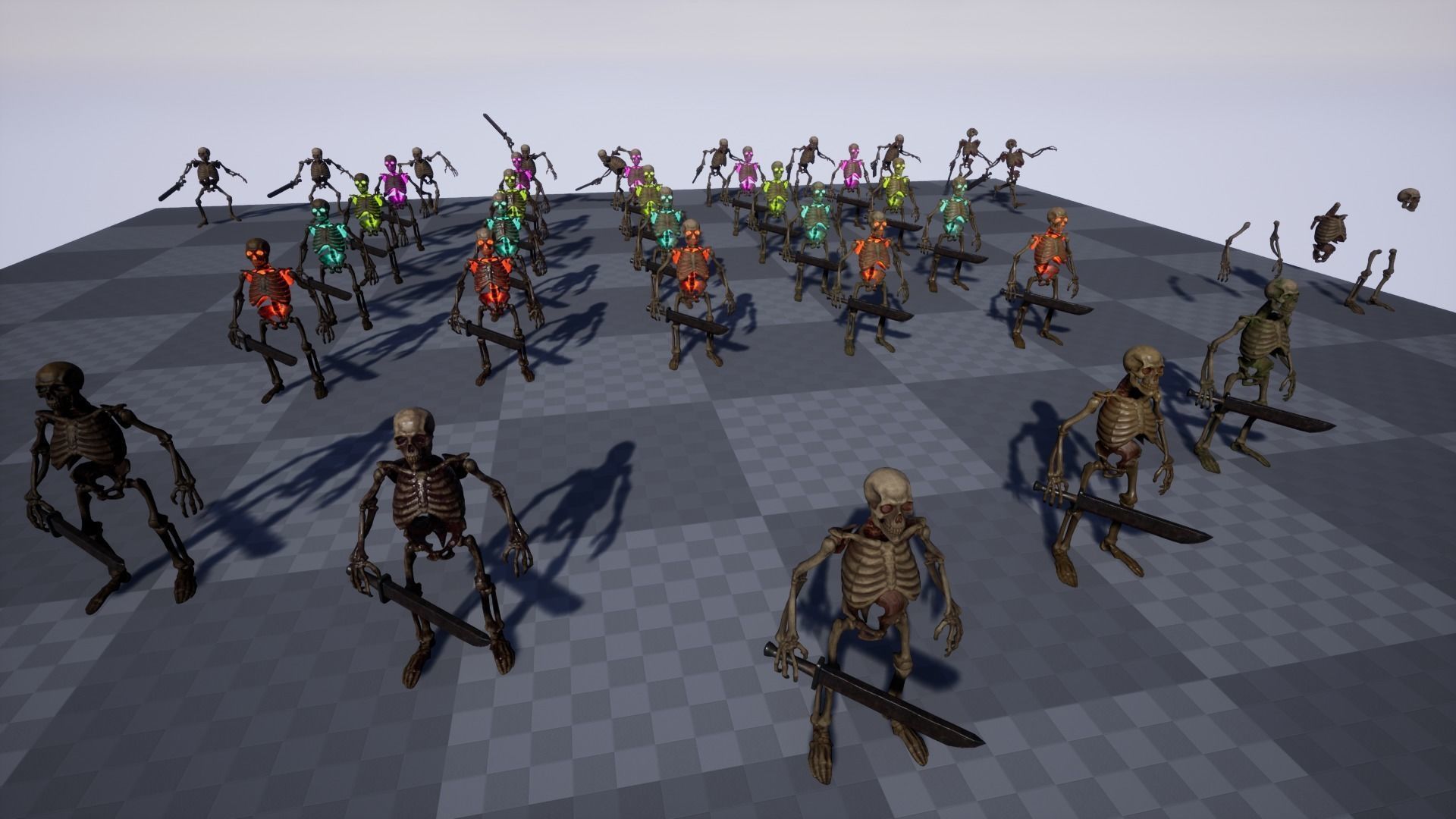 Humanoid Skeletons Undead Warriors - Game Ready - Collection _8