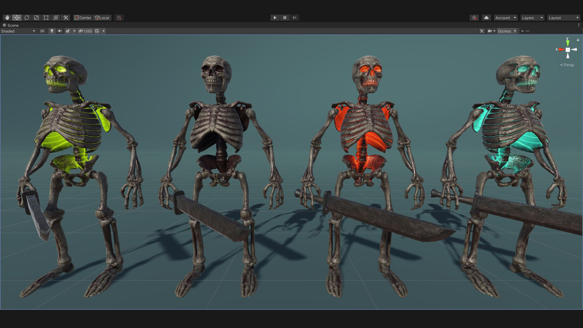 Humanoid Skeletons Undead Warriors - Game Ready - Collection _27