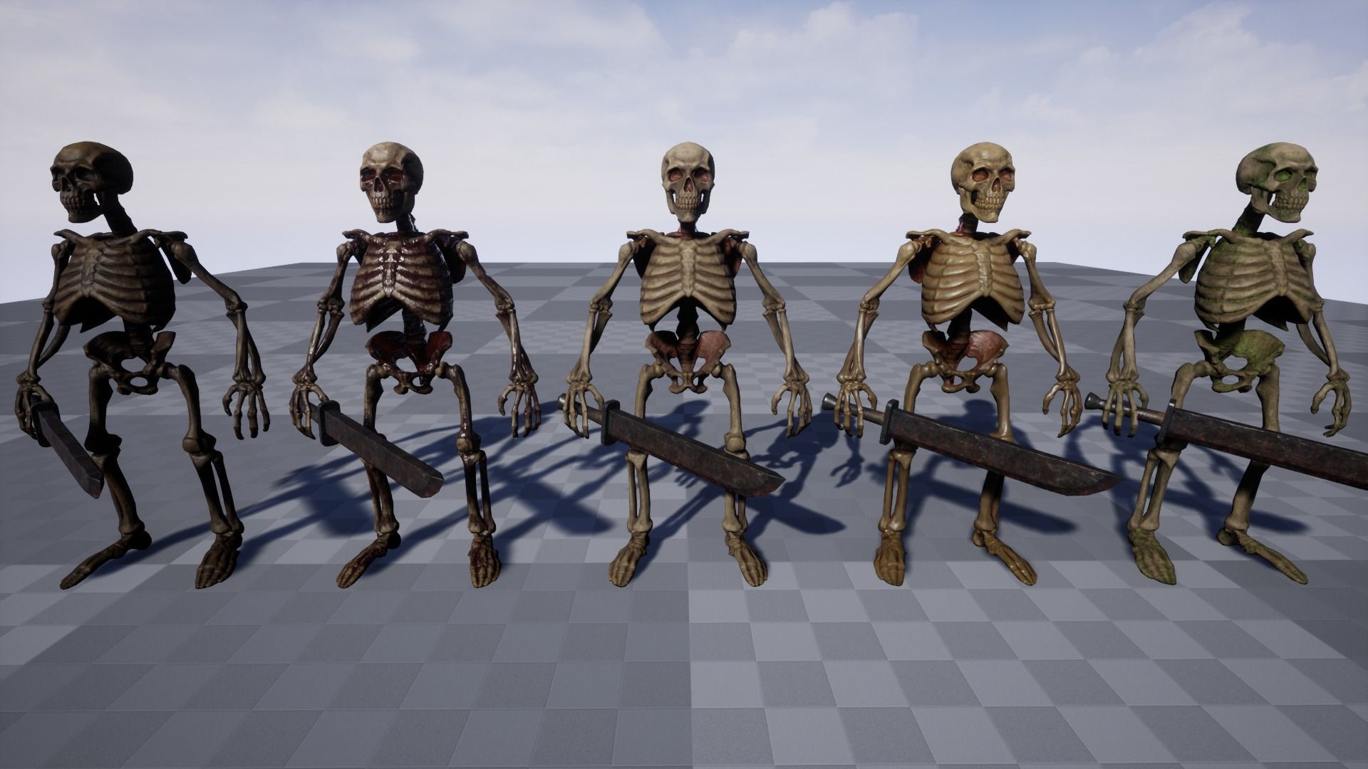 Humanoid Skeletons Undead Warriors - Game Ready - Collection _9