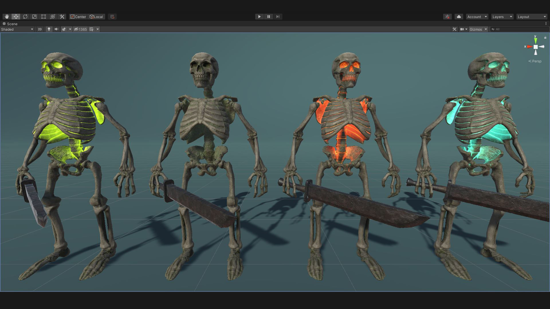 Humanoid Skeletons Undead Warriors - Game Ready - Collection _26