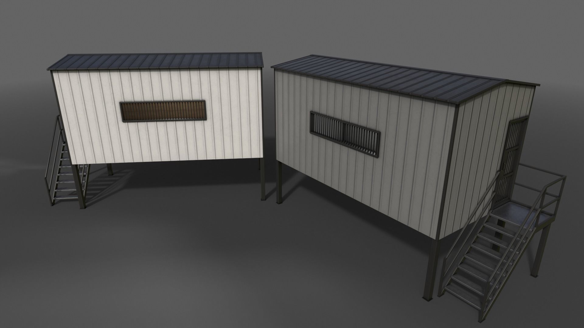PBR Shed House C 20ft V5 Low-poly 3D model_8