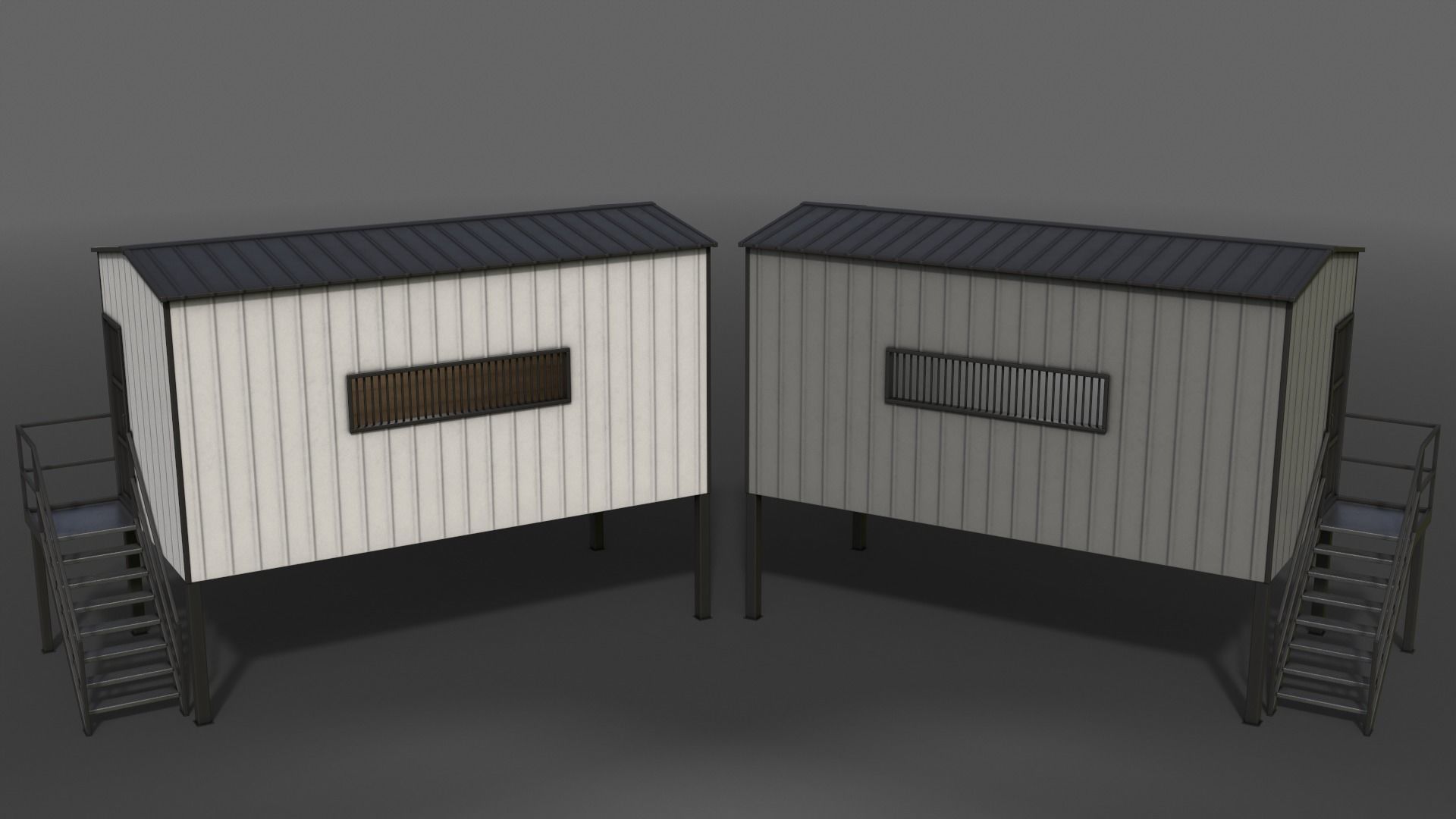 PBR Shed House C 20ft V5 Low-poly 3D model_4