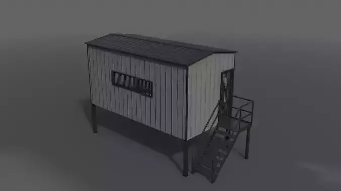 PBR Shed House C 20ft V5 Low-poly 3D model