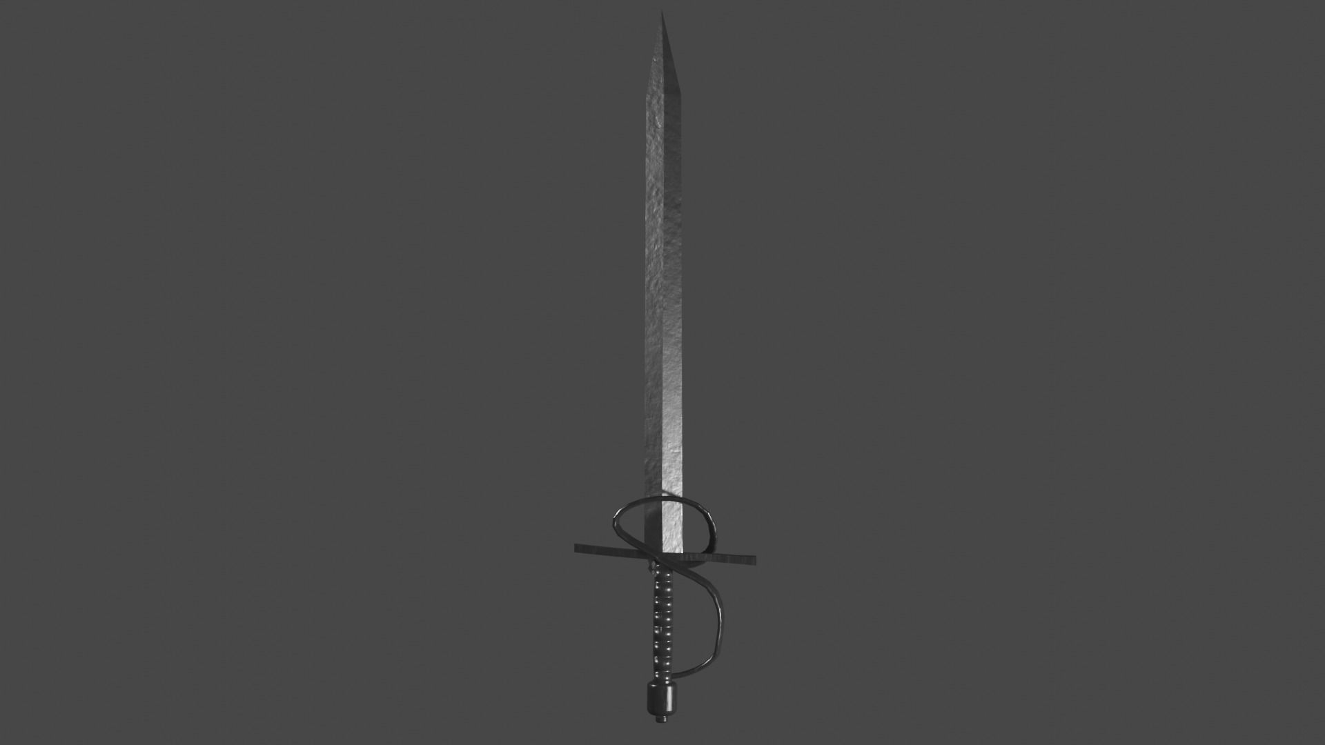 Gladius sword with Flamberge handle Low-poly 3D model_6