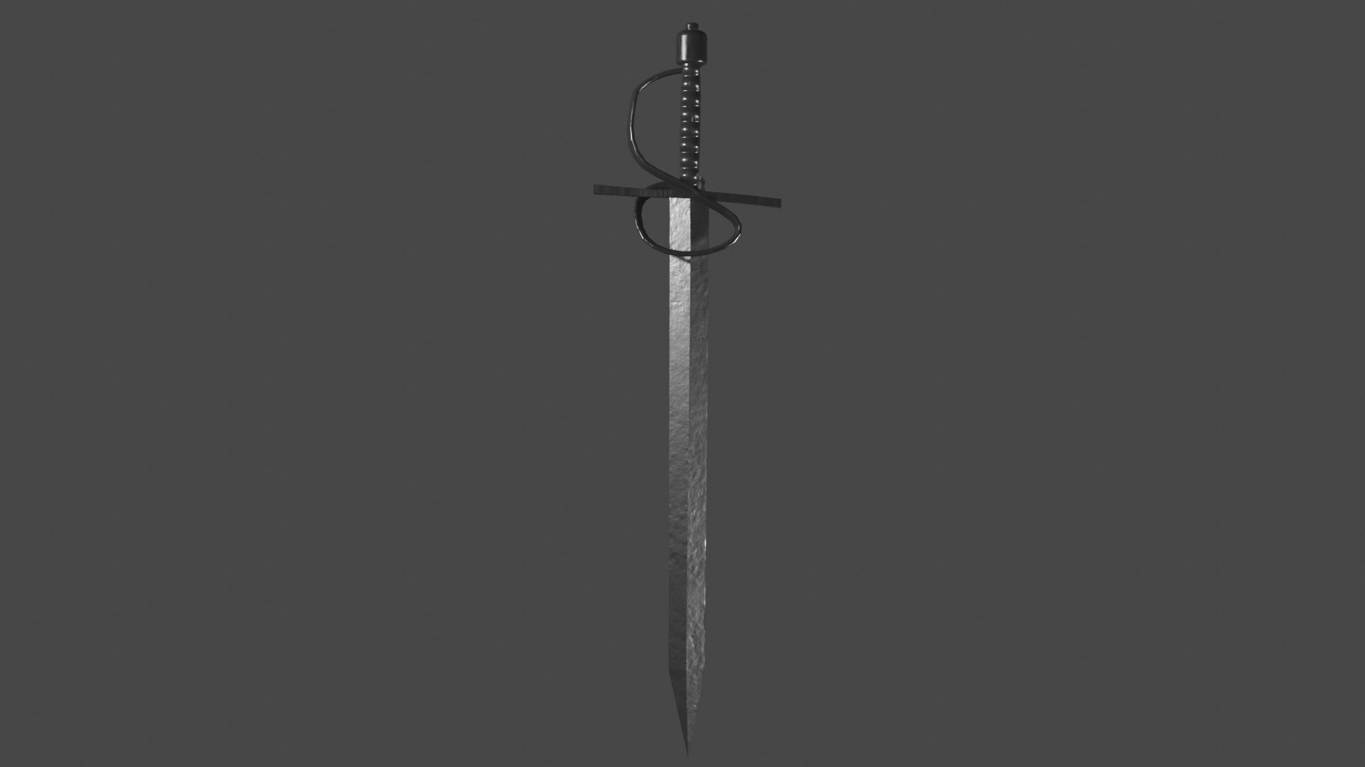 Gladius sword with Flamberge handle Low-poly 3D model_7