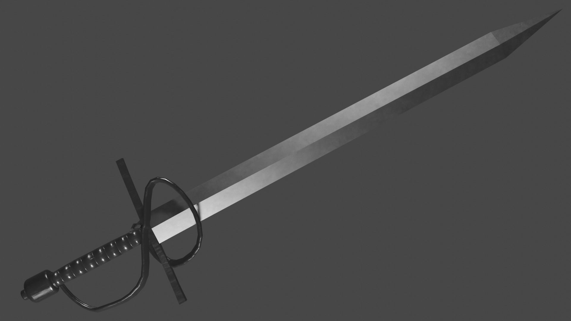 Gladius sword with Flamberge handle Low-poly 3D model_2