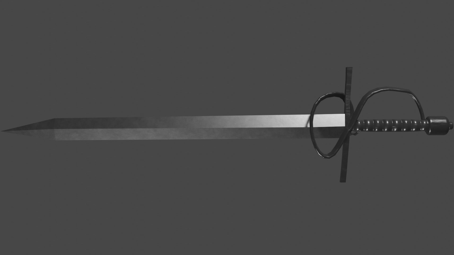 Gladius sword with Flamberge handle Low-poly 3D model_4
