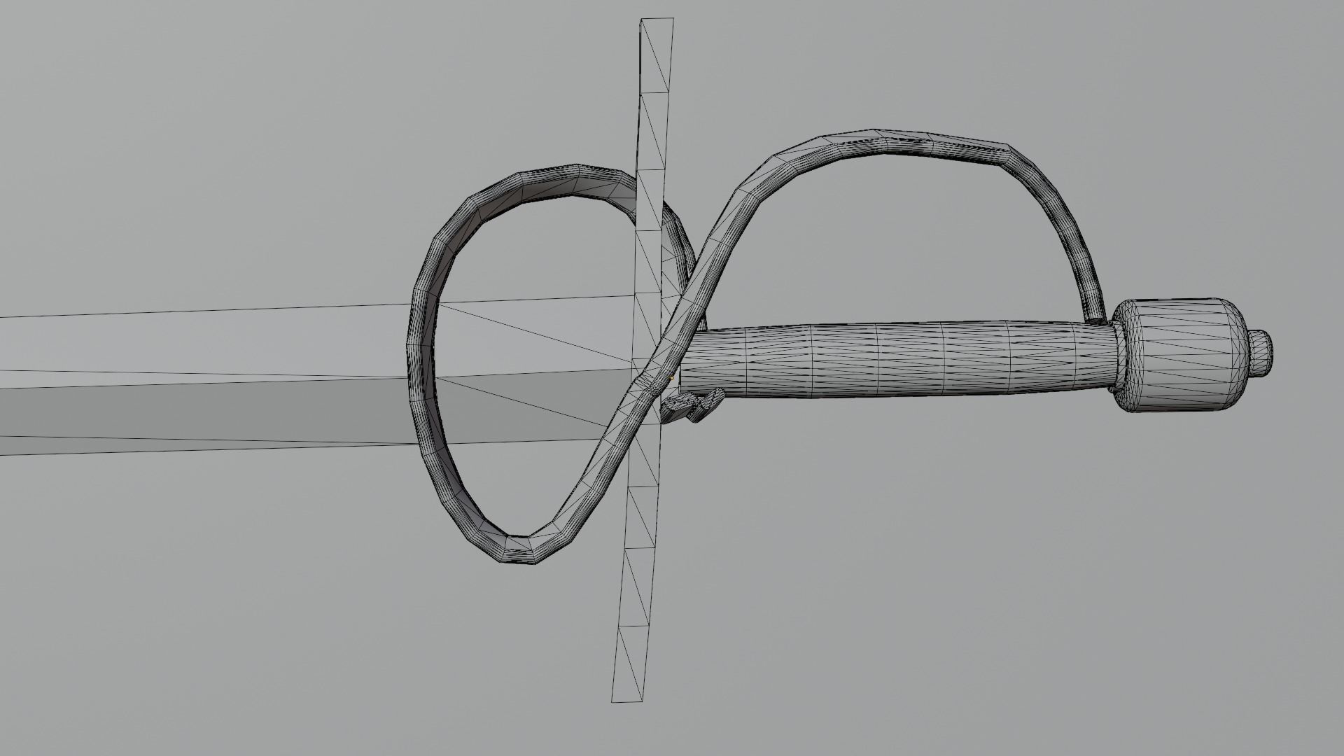 Gladius sword with Flamberge handle Low-poly 3D model_13