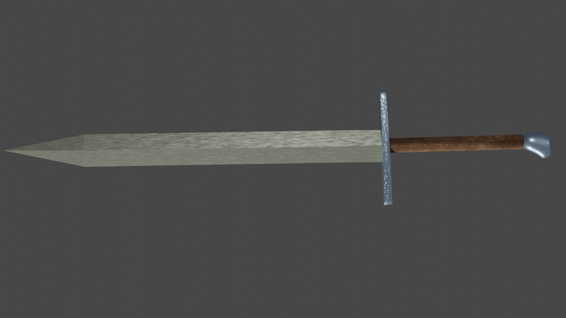 Spatha sword with Grossmesser handle Low-poly 3D model_4