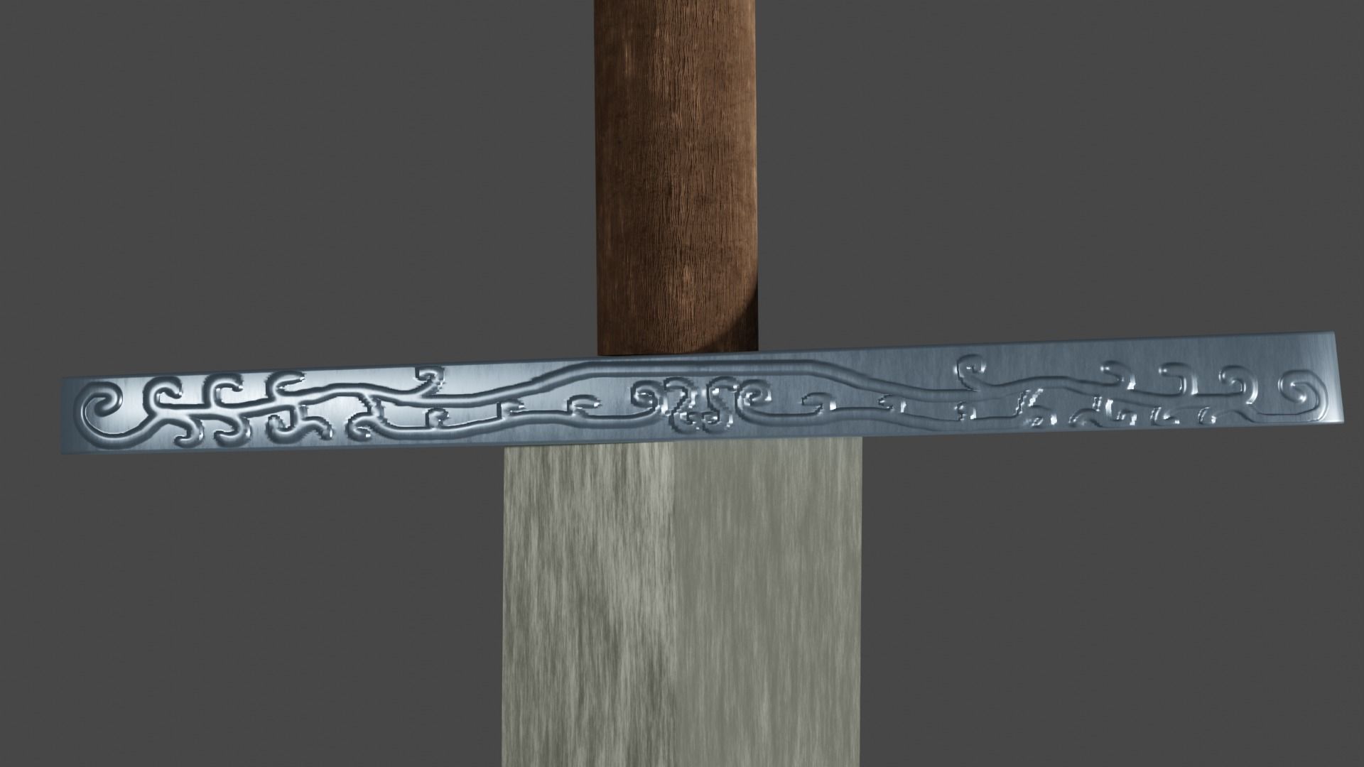 Spatha sword with Grossmesser handle Low-poly 3D model_9