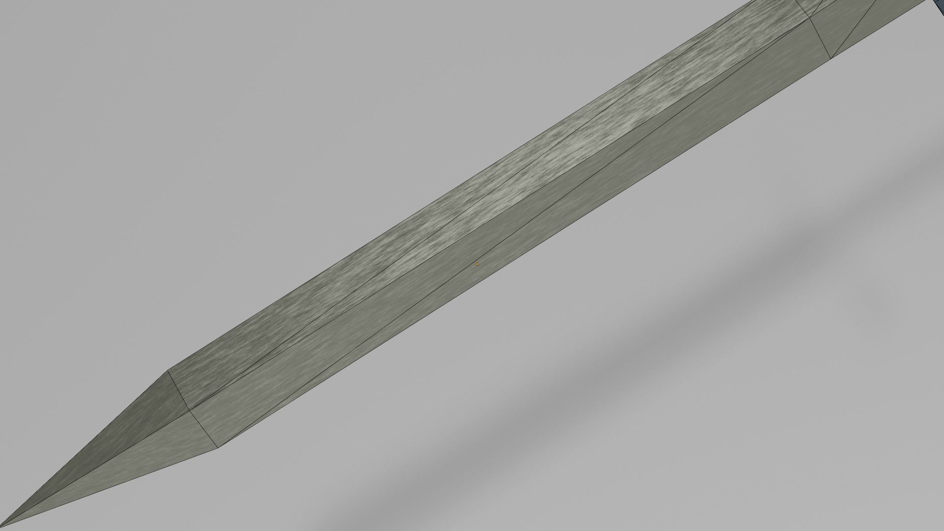 Spatha sword with Grossmesser handle Low-poly 3D model_10