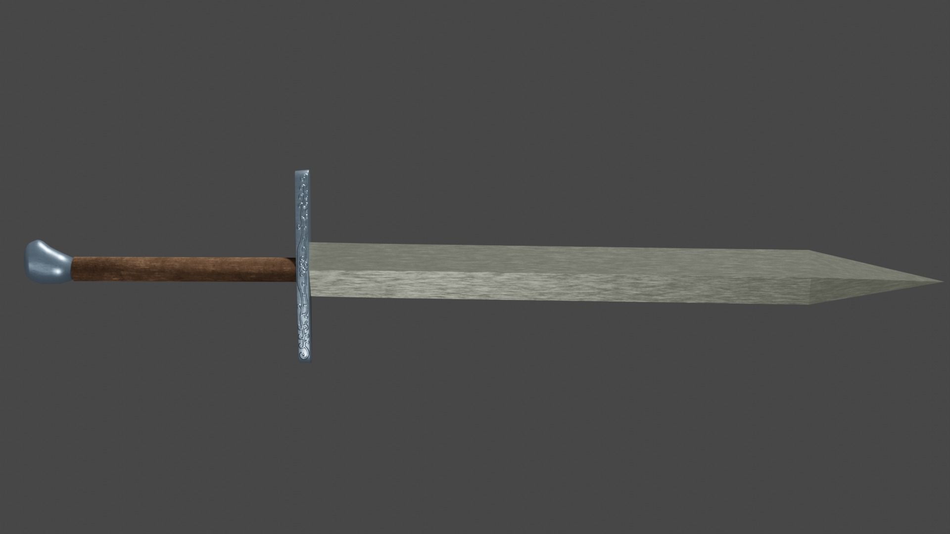 Spatha sword with Grossmesser handle Low-poly 3D model_5