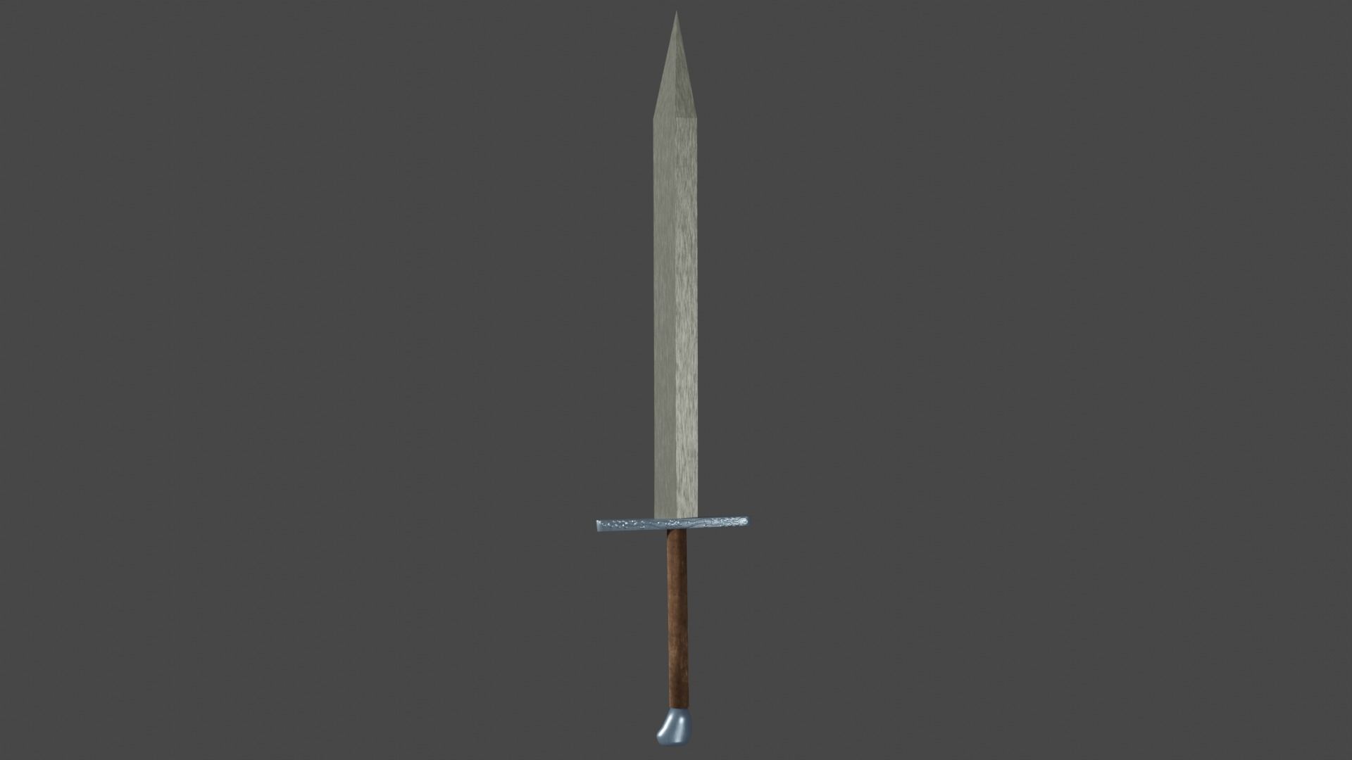 Spatha sword with Grossmesser handle Low-poly 3D model_6