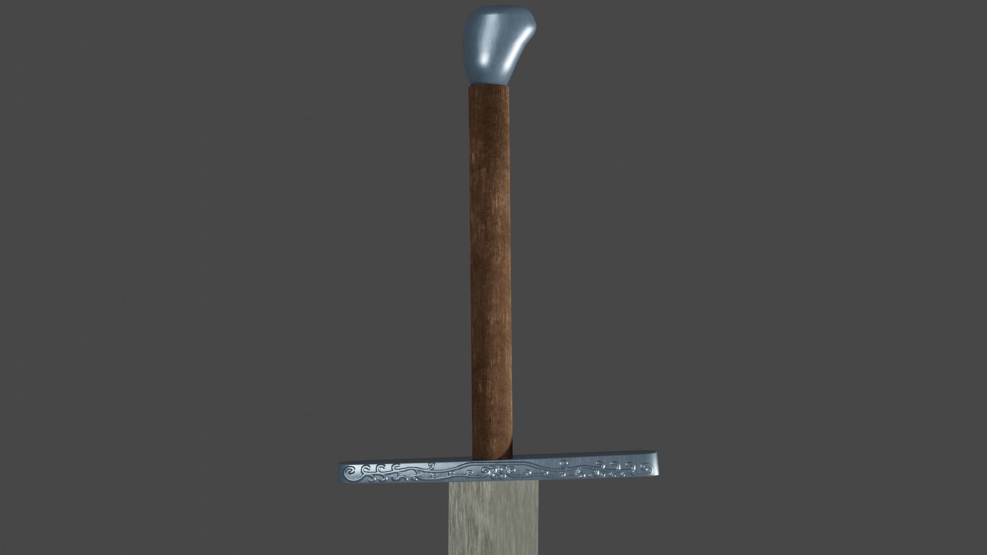 Spatha sword with Grossmesser handle Low-poly 3D model_8
