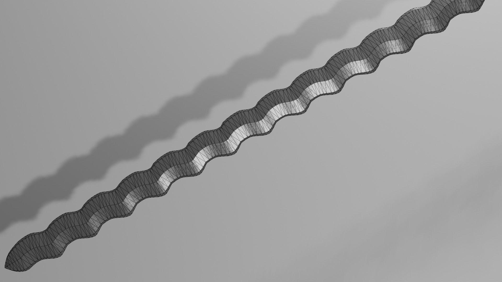 Flamberge sword with Falchion handle Low-poly 3D model_10