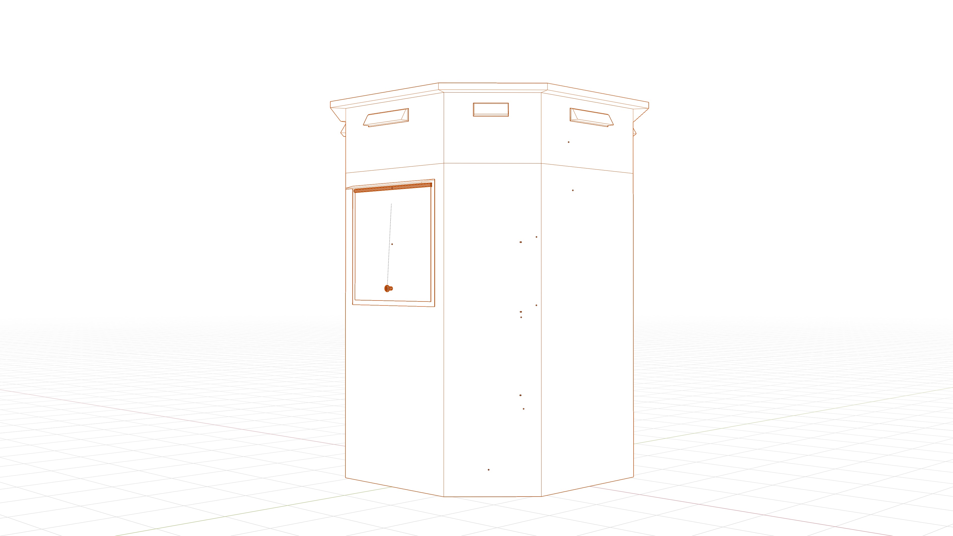 German octagonal railway distribution house Schalthaus Achteck Low-poly 3D model_14