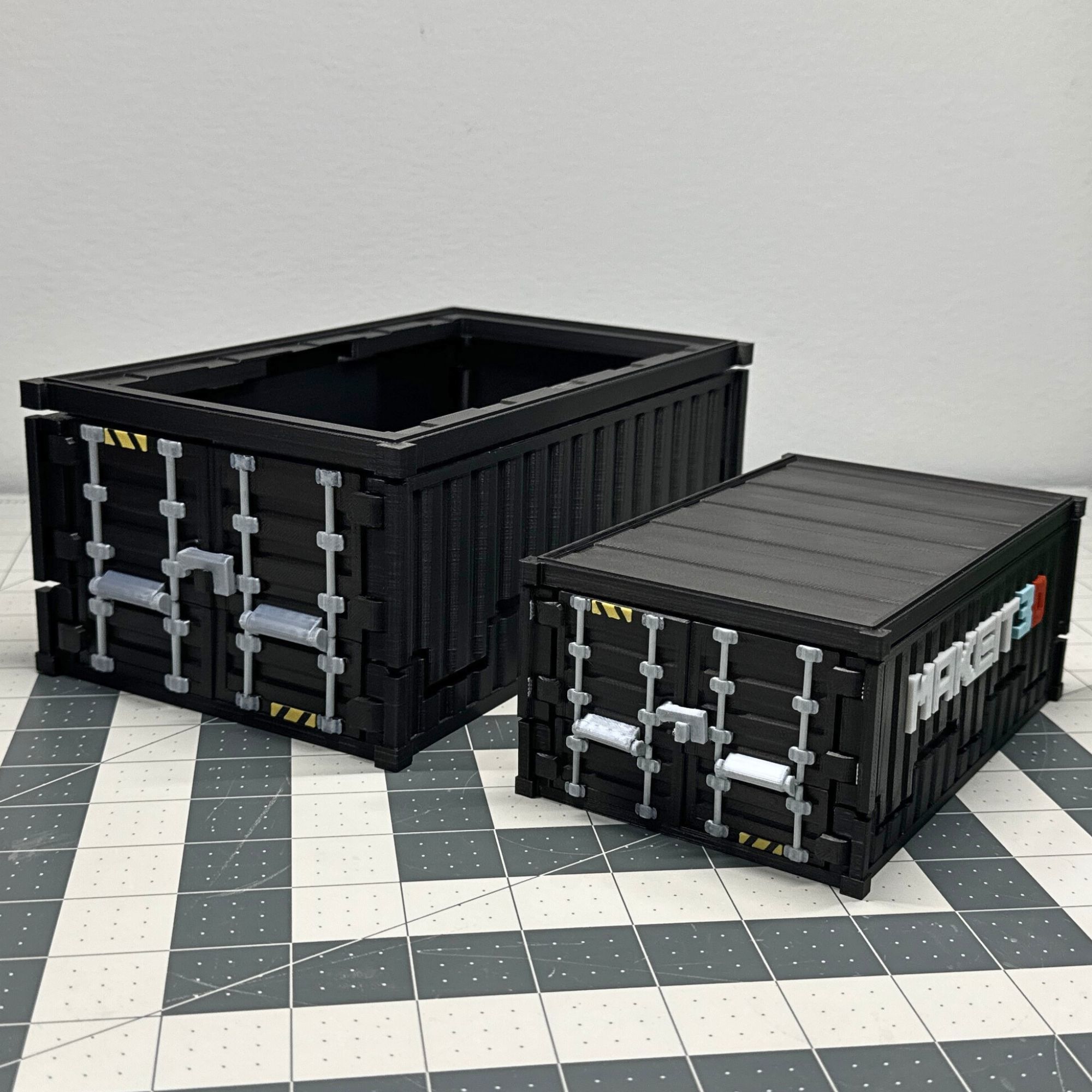 3D Printable Foldable and Stackable Shipping Container STL Files 3D print model_1