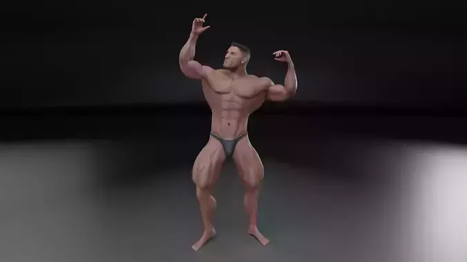 Human Body - Muscular Male v2 Low-poly 3D model