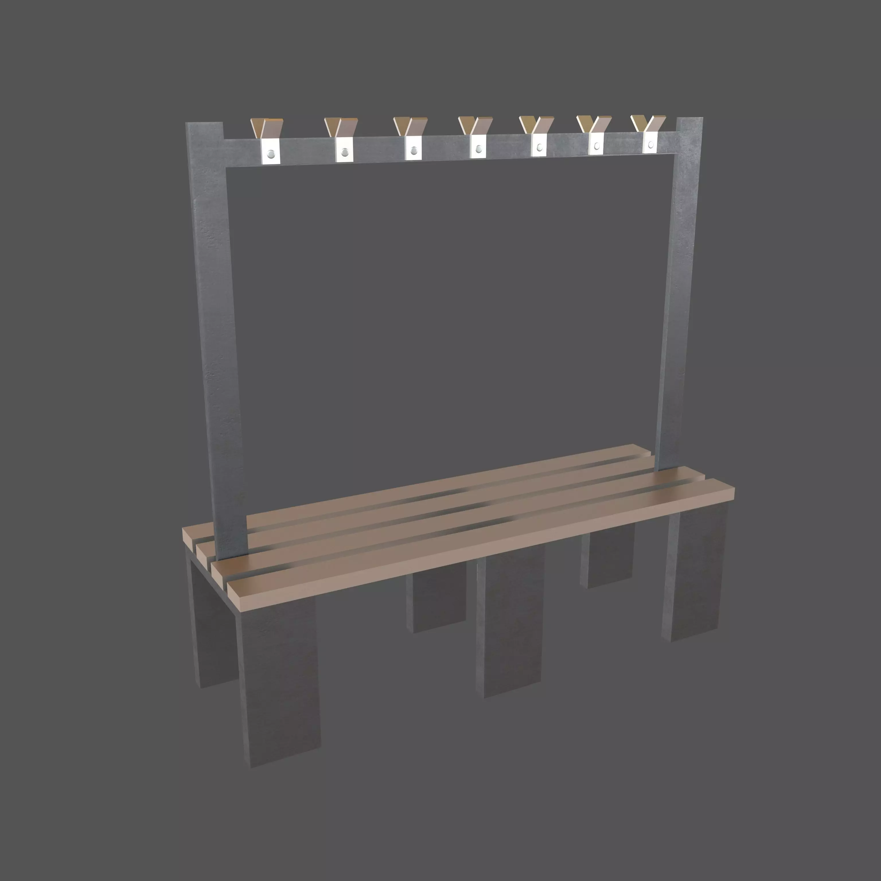 Locker Room Bench V2 003 Low-poly 3D model_0