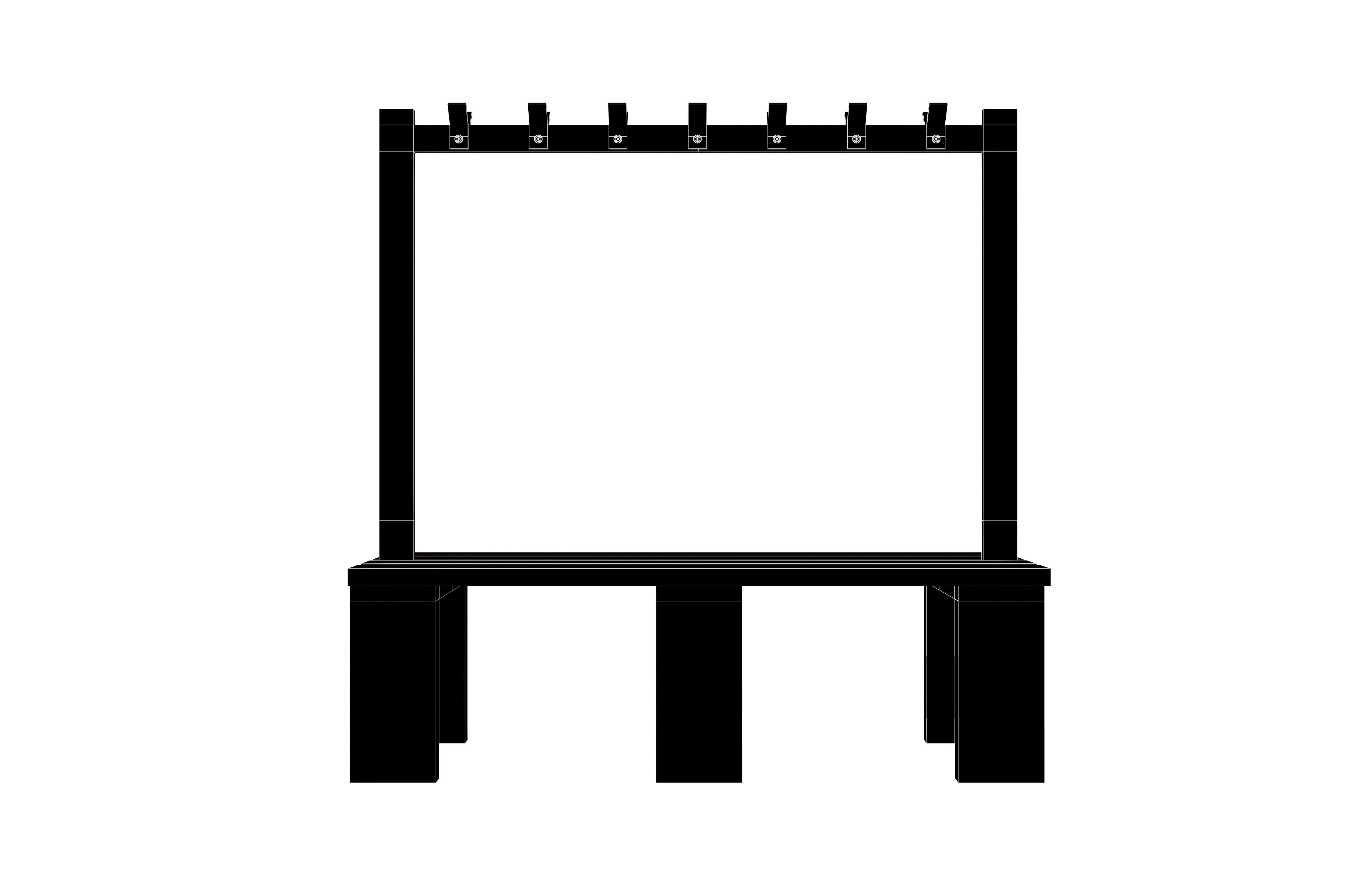 Locker Room Bench V2 003 Low-poly 3D model_4