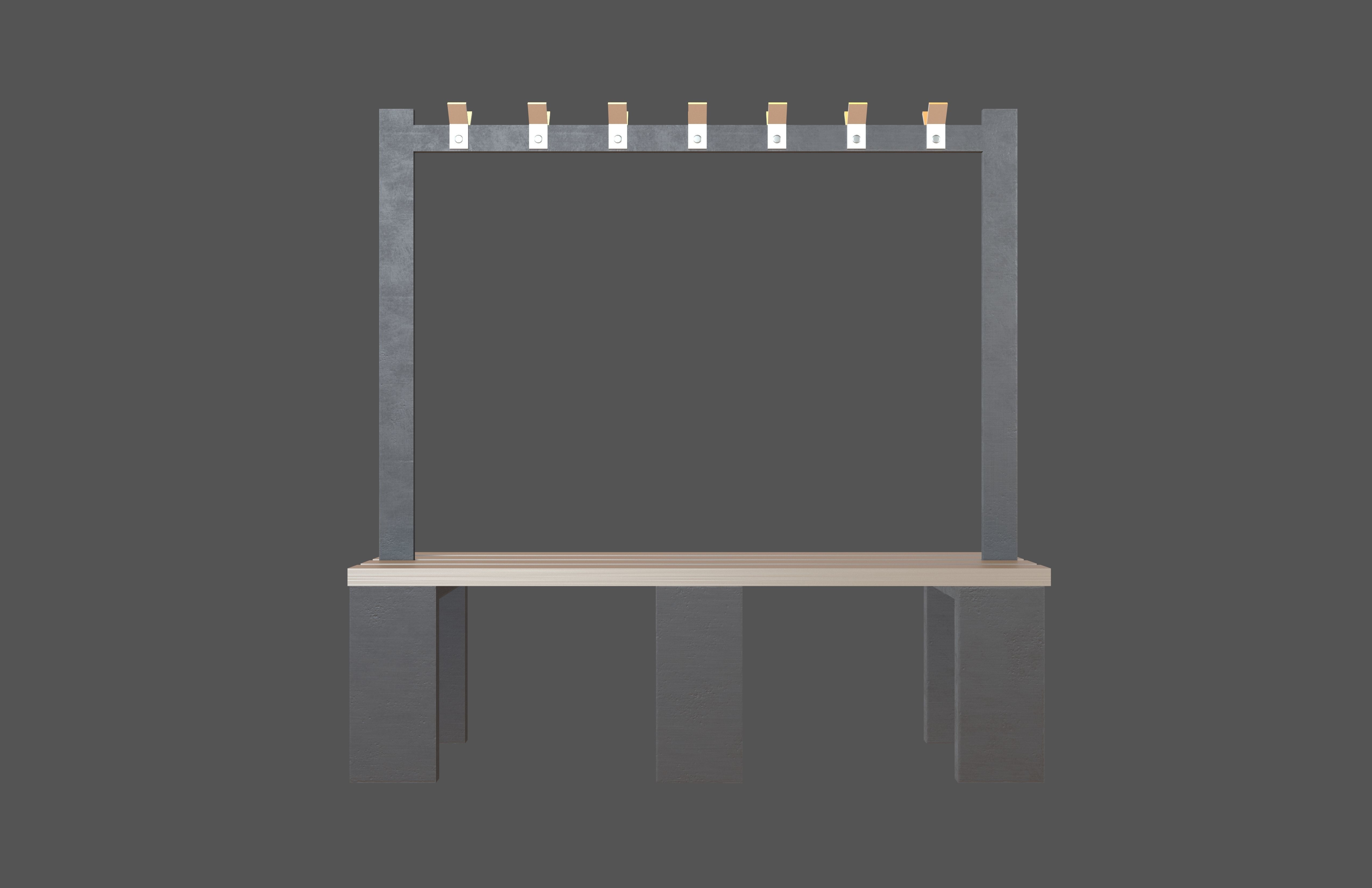 Locker Room Bench V2 003 Low-poly 3D model_1