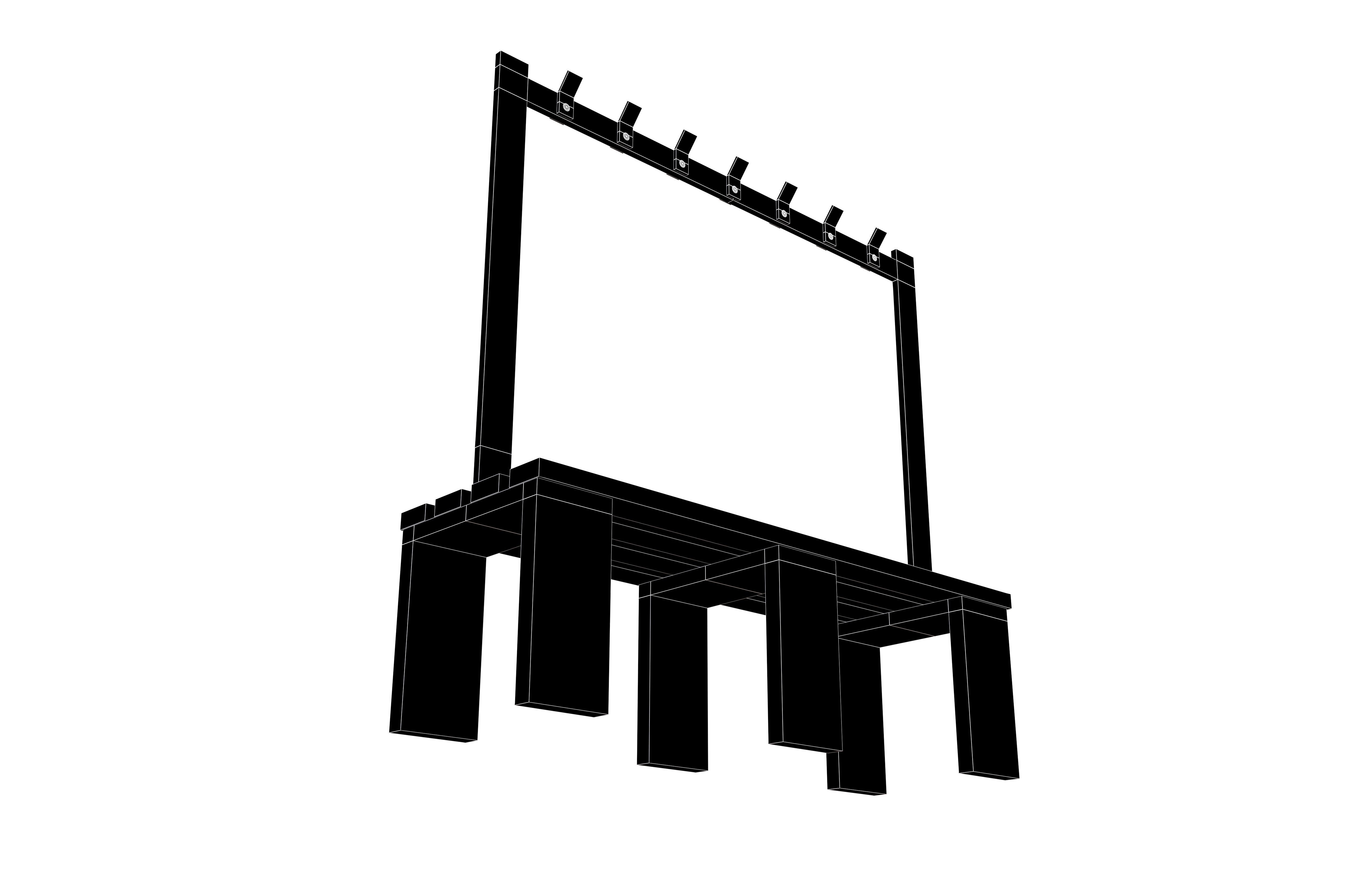 Locker Room Bench V2 003 Low-poly 3D model_5