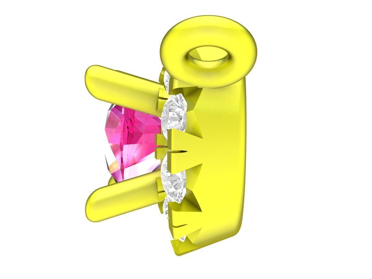 A7390 Halo Diamond Pendant 3D print model_2