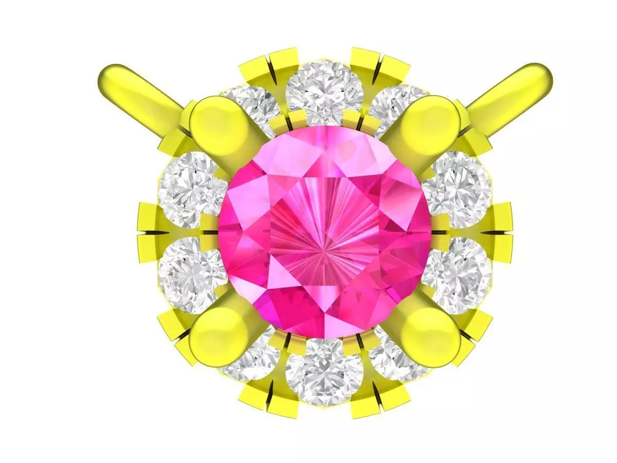 A7390 Halo Diamond Pendant 3D print model_0