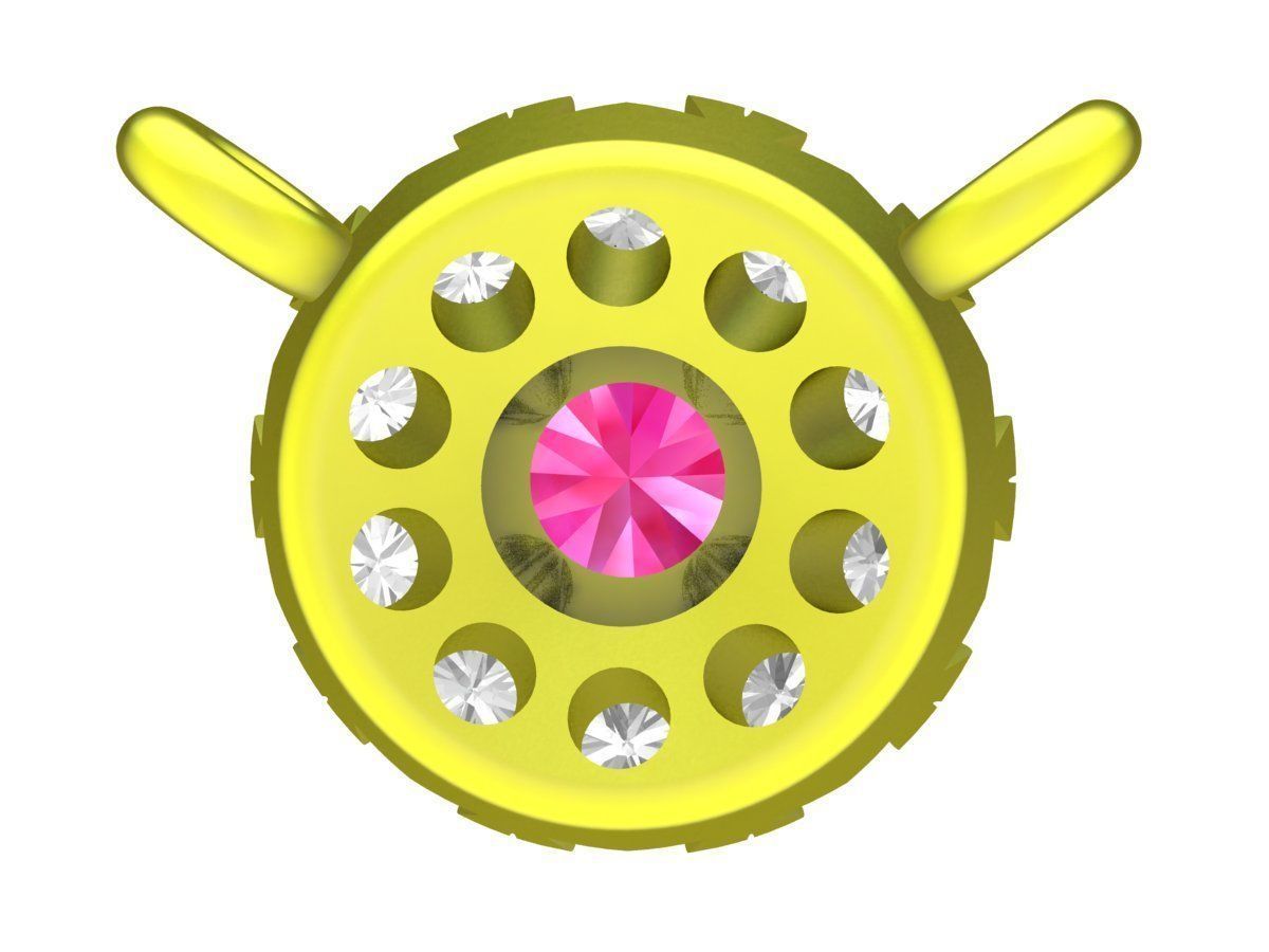 A7390 Halo Diamond Pendant 3D print model_3