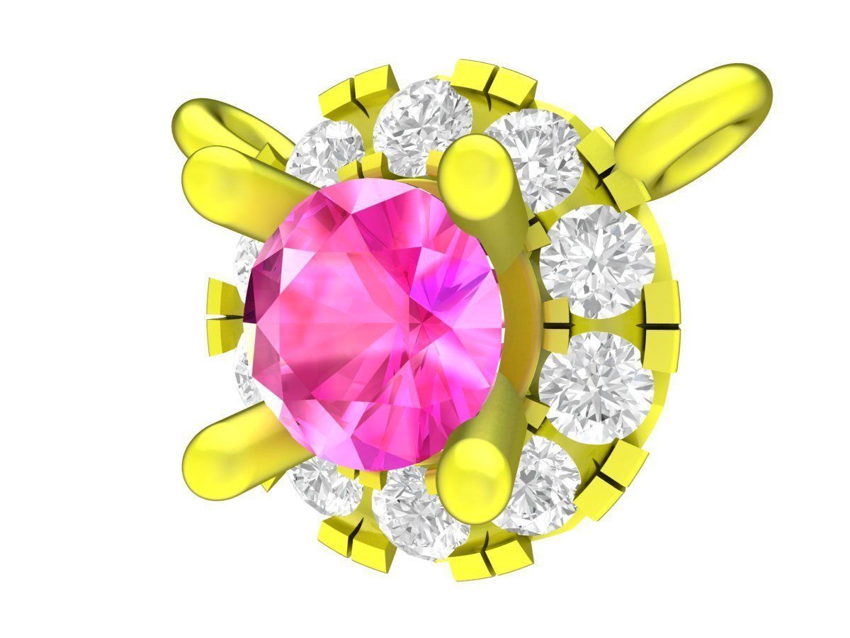 A7390 Halo Diamond Pendant 3D print model_1