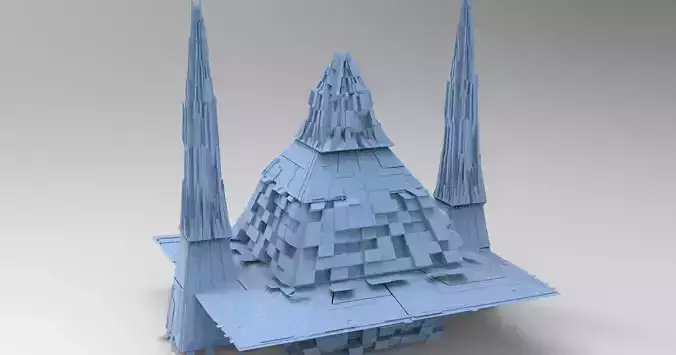 Egypt colossal Sci fi Maze pyramid Structure 2  Low-poly 3D model