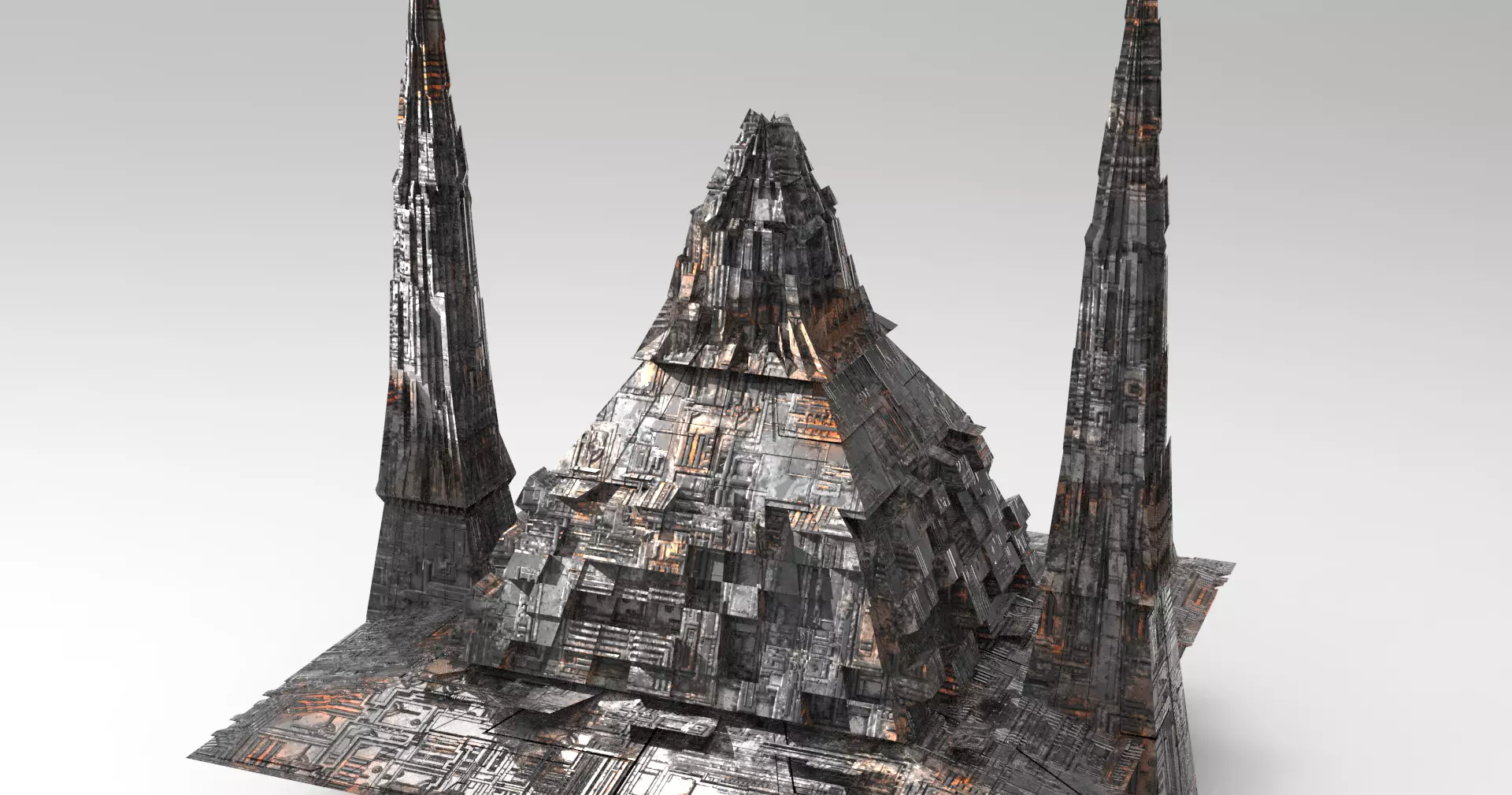 Great Giza Molten lava pyramid Low-poly 3D model_0
