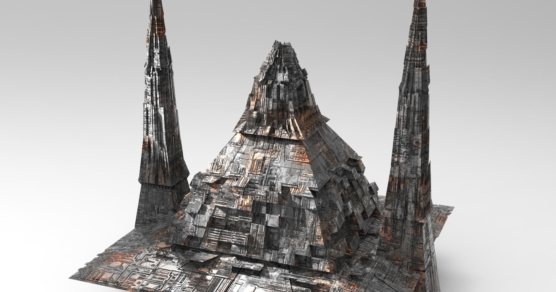 Great Giza Molten lava pyramid Low-poly 3D model_1