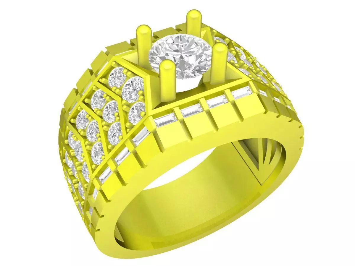 Luxury Diamond Statement Ring Design for Men 7289 3D print model