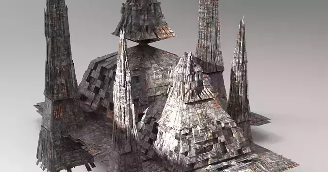 Karnak Sci fi King Molten lava pyramid Low-poly 3D model