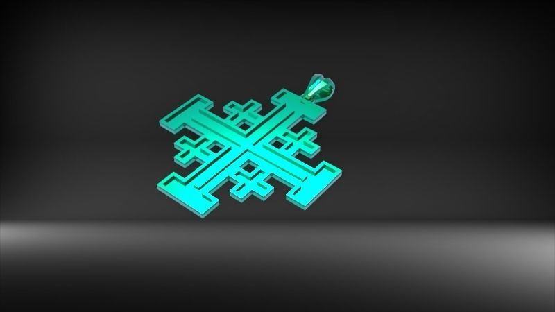Jerusalem Crusaders Cross Pendant Necklace Charm Jewelry 3D print model_6